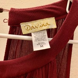 Burgundy with gold detail